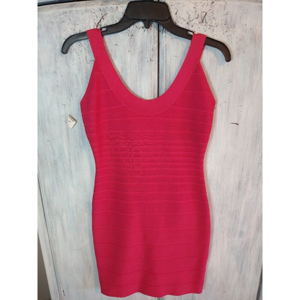 Calvin Klein Vneck zip up Bodycon dress Small Pink Sexy Summer